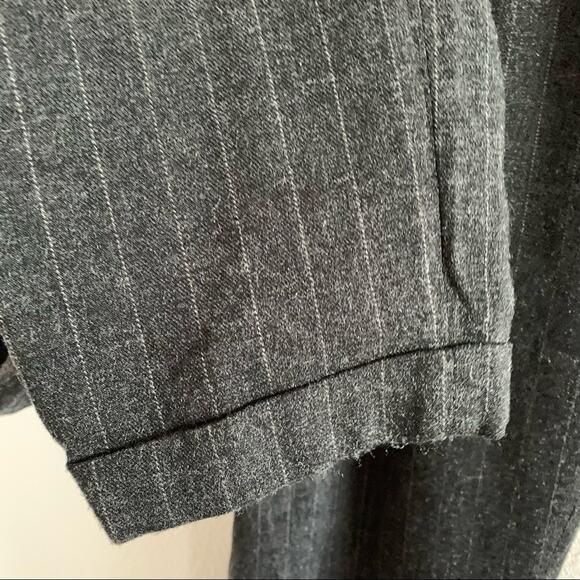 Zara Woman Pin Striped Cuffed Leg Textured Pants Career Work Trouser Large - Picture 5 of 10